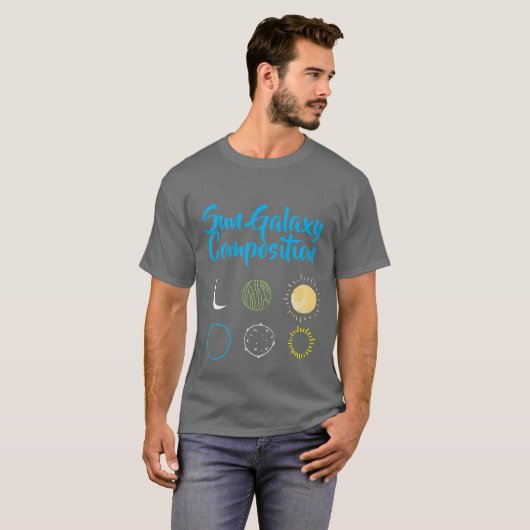 Verbluffend ontwerp van Sun Galaxy-combinatie T-shirt (Voorkant volledig)