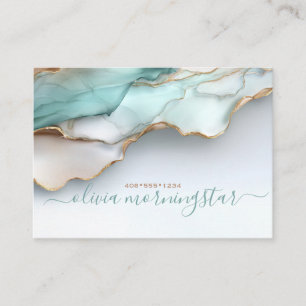 Verbluffend Opalescent Turquoise Goud Vloeiende Al Visitekaartje