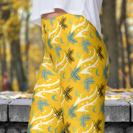 Verbluffend Oranje Yellow Dragon Slash Pattern Leggings
