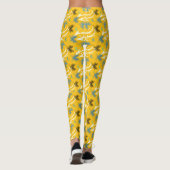 Verbluffend Oranje Yellow Dragon Slash Pattern Leggings (Achterkant)