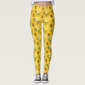 Verbluffend Oranje Yellow Dragon Slash Pattern Leggings (Voorkant)