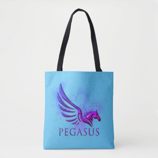 Verbluffend Paars Pegasus Cosmic Background Tote Bag (Voorkant)