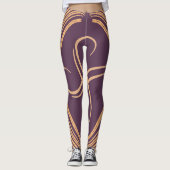 Verbluffend Paarse wervelpatroon Leggings (Voorkant)