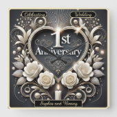 Verbluffend papieren hart voor de liefde vierkante klok (Voorkant)