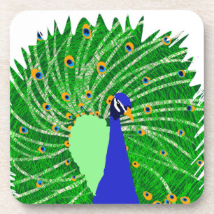 Verbluffend Peacock originele kunst van Sophie in Bier Onderzetter