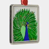 Verbluffend Peacock originele kunst van Sophie in  Metalen Ornament (Rechts)