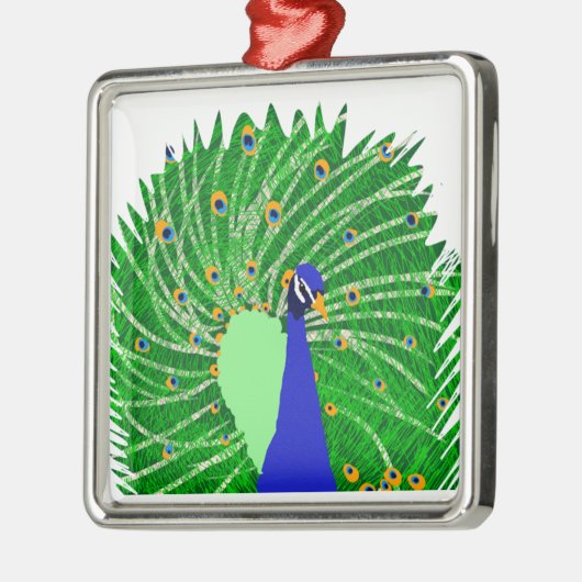 Verbluffend Peacock originele kunst van Sophie in Metalen Ornament (Links)