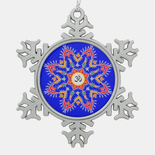 Verbluffend, pinda's-, "Sn'owm'flakes"-siermiddel Tin Sneeuwvlok Ornament (Voorkant)