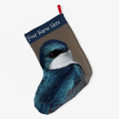 Verbluffend profiel van een rondzwaluw zongvogel grote kerstsok (Achterkant (Hangend))