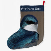 Verbluffend profiel van een rondzwaluw zongvogel grote kerstsok (Achterkant)