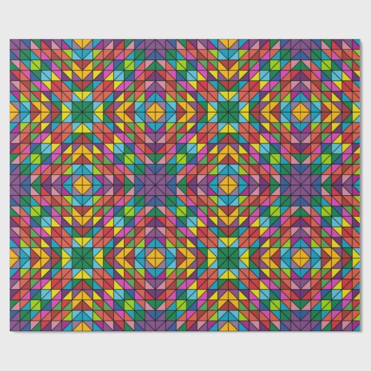 Verbluffend 'Quilt Design Happy Birthday'-cadeau Cadeaupapier (Vlak)