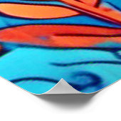 Verbluffend regenboog cartoonesk bos poster (Hoek)