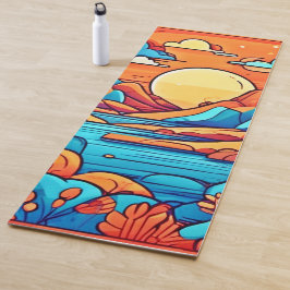Verbluffend regenboog cartoonesk bos yogamat