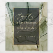 Verbluffend rijke aardetinten groene vloeibare abs wijn etiket (Enkel label)