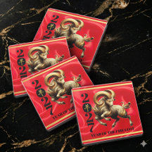 Verbluffend Rood Goud Chinees Jaar van de Vuur Gei