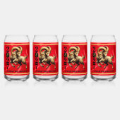 Verbluffend rood goud Chinees jaar van de vuurgeit Blikvorm Glas (Achterkant)