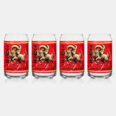 Verbluffend rood goud Chinees jaar van de vuurgeit Blikvorm Glas (Voorkant)