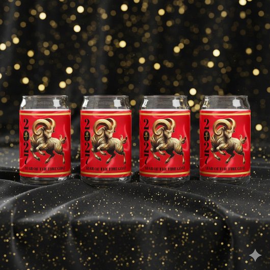 Verbluffend rood goud Chinees jaar van de vuurgeit Blikvorm Glas
