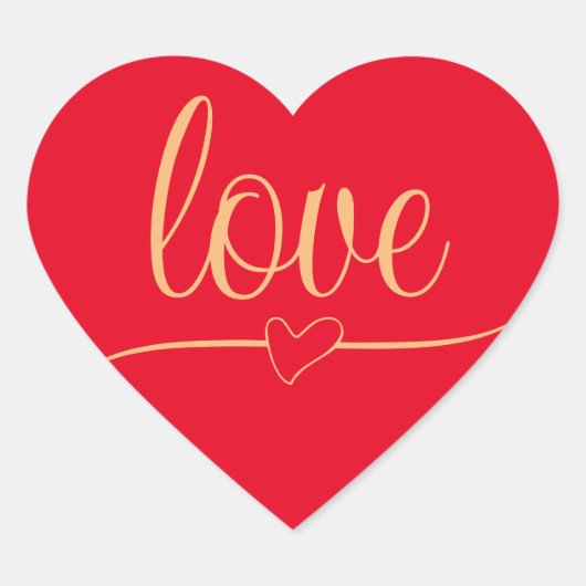Verbluffend rood hart sticker (Voorkant)
