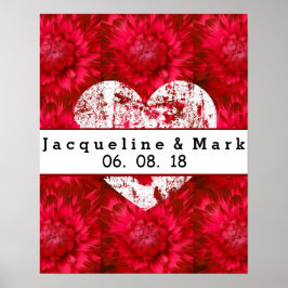 Verbluffend rood huwelijk Dahlia Petals X23 Poster