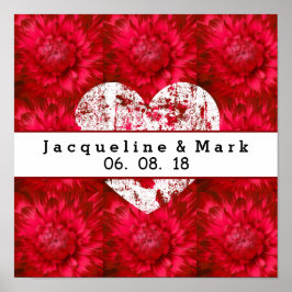 Verbluffend rood huwelijk Dahlia Petals X23 Poster