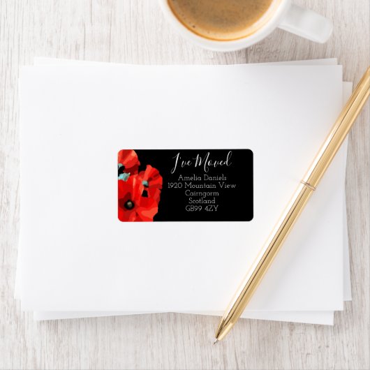 Verbluffend rood    papaveretiket etiket (Insitu)