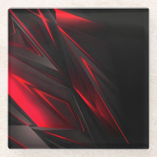 Verbluffend rood tot het Abstract Ontwerp van het Glazen Onderzetter (Voorkant)