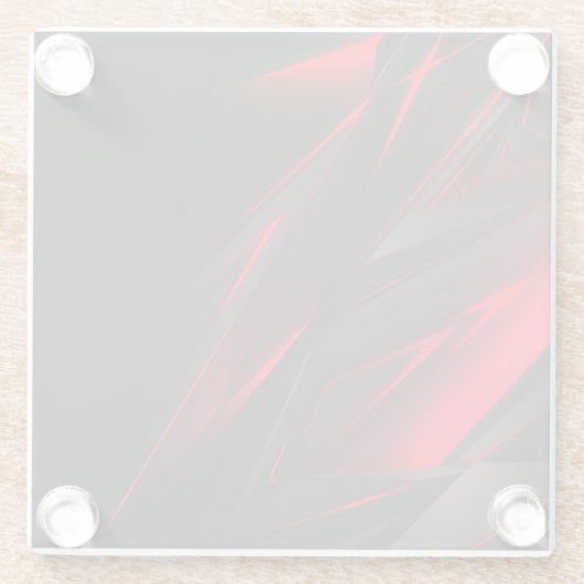 Verbluffend rood tot het Abstract Ontwerp van het Glazen Onderzetter (Achterkant)