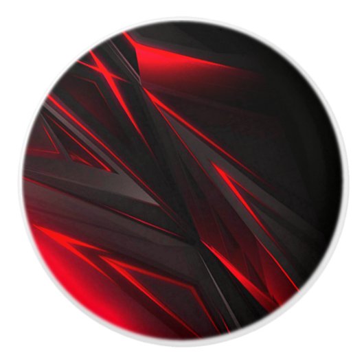 Verbluffend rood tot het Abstract Ontwerp van het  Keramische Knop (Voorkant)