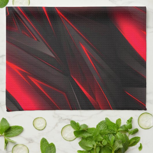 Verbluffend rood tot het Abstract Ontwerp van het  Theedoek (Gevouwen)