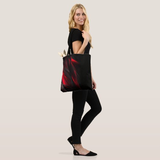 Verbluffend rood tot het Abstract Ontwerp van het Tote Bag (Op model)