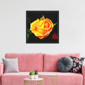 Verbluffend Roos met dew Canvas afdrukken (Insitu (Woonkamer))
