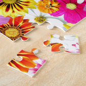 Verbluffend roze gele bloemenpatroon accessoires legpuzzel (Zijkant)