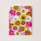 Verbluffend roze gele bloemenpatroon accessoires legpuzzel (Verticaal)