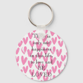 Verbluffend roze hart met liefde, een citaat sleutelhanger