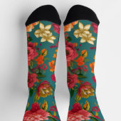 Verbluffend roze roze groen oranje en blauwgroen sokken (Top)