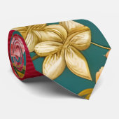 Verbluffend roze roze groen oranje en blauwgroen stropdas (Opgerold)