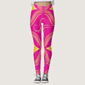 Verbluffend Roze Wervelpatroon Leggings (Voorkant)