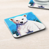 Verbluffend schilderen van een polaire Beer. Beste Bier Onderzetter (Linkerzijde)