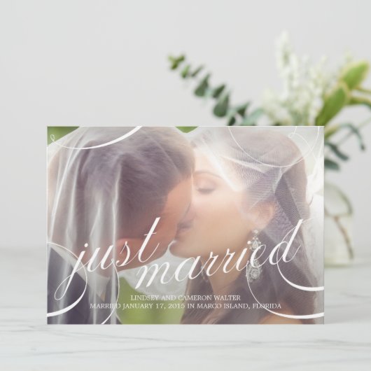 Verbluffend Scripting Wedding Announcement - Wit Kaart (Staand voorkant)