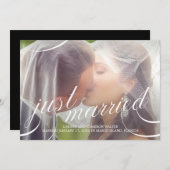 Verbluffend Scripting Wedding Announcement - Wit Kaart (Voorkant / Achterkant)