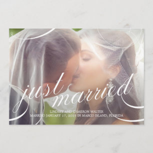 Verbluffend Scripting Wedding Announcement - Wit Kaart