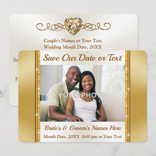 Verbluffend, sparen de Datum PHOTO Kaarten, Gepers Kaart (Voorkant / Achterkant)