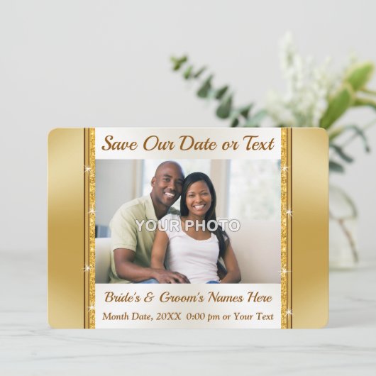 Verbluffend, sparen de Datum PHOTO Kaarten, Gepers Kaart (Staand voorkant)