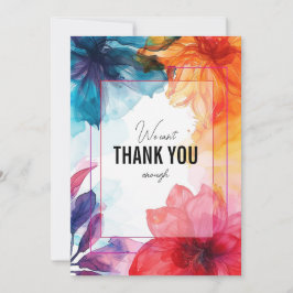 Verbluffend staalblauw Anemone Dreamscape Bruiloft Bedankkaart