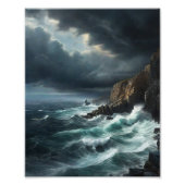 Verbluffend Stormy Zee met Crashing Waves Foto Afdruk (Voorkant)