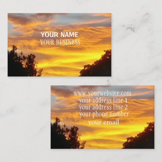Verbluffend Sunset Print Visitekaartje (Voorkant / Achterkant)