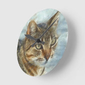 Verbluffend tablet Cat Sluiten Grafiet Potlood Por Ronde Klok (Hoek)