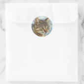 Verbluffend tablet Cat Sluiten Grafiet Potlood Por Ronde Sticker (Tas)