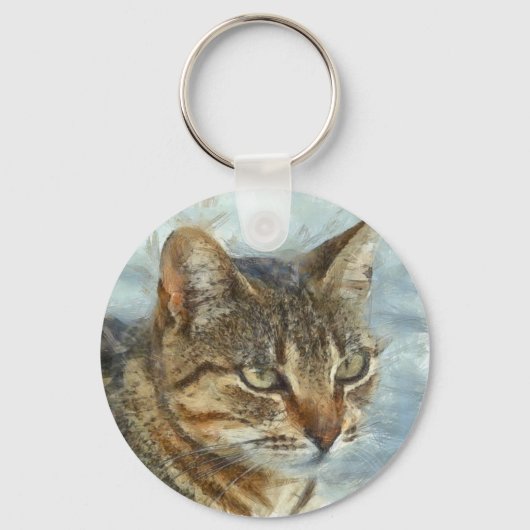 Verbluffend tablet Cat Sluiten Grafiet Potlood Por Sleutelhanger (Voorkant)